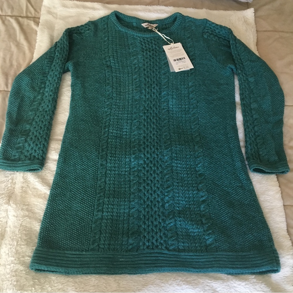 BNWT Arnhem Avalon sweater dress in Aquamarine size Large